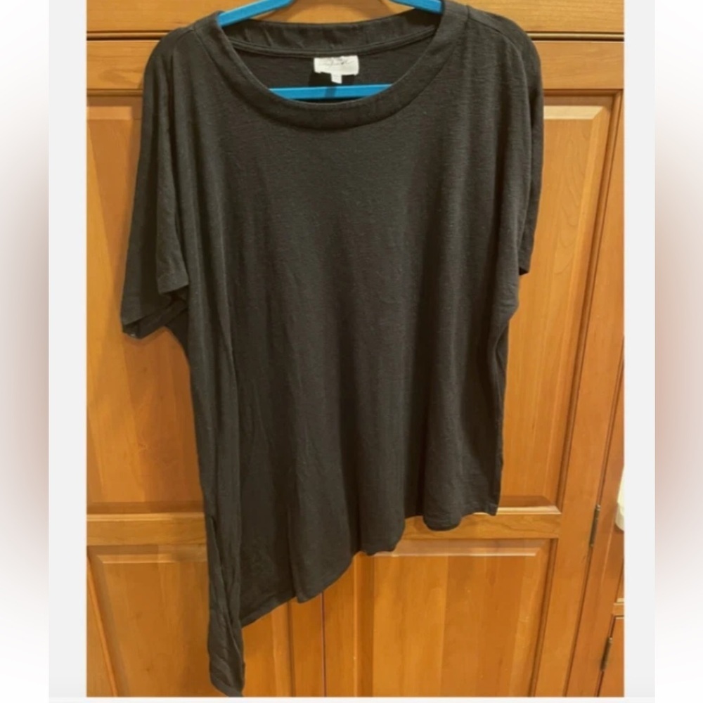 Soma Black Asymmetrical Short Sleeve T-Shirt Size XS Oversized